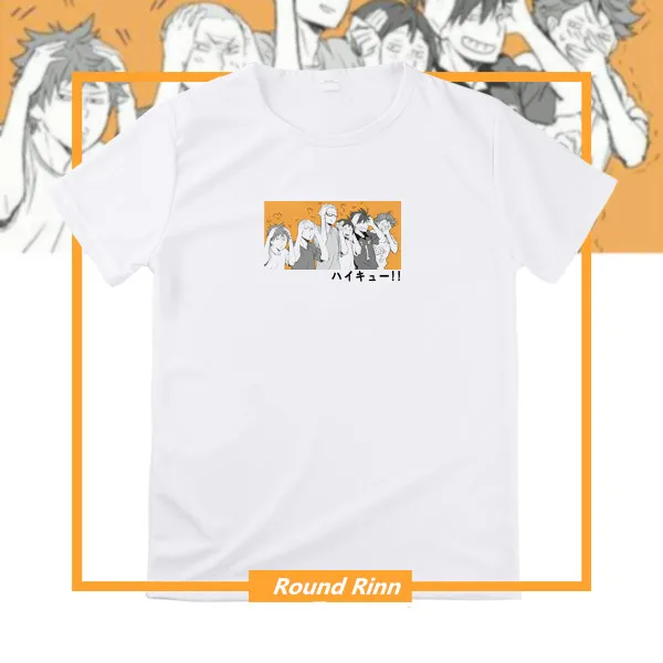 Haikyuu Nekoma Karasuno High Kageyama Tobio Hinata Shoyo футболка с принтом косплей коротким рукавом |