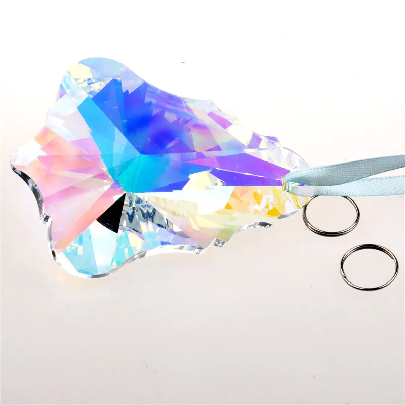 76 мм цветной кленовый лист стеклянные призмы Ловец снов запчасти гирлянда чакры