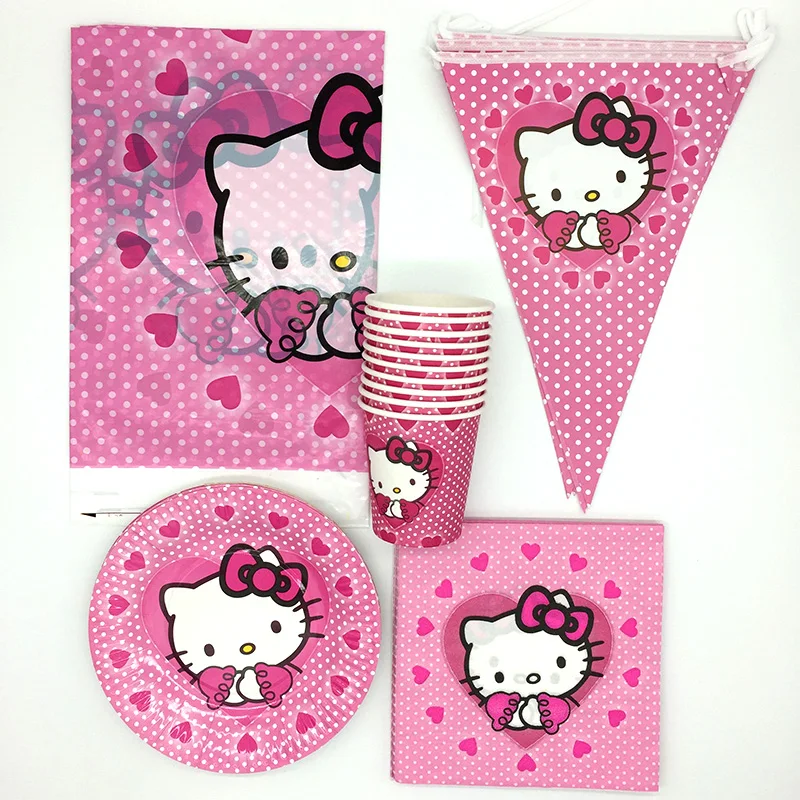 81 шт./компл. мультфильм Hello Kitty тематических вечеринок украшения Наборы