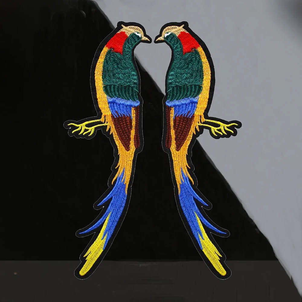 2 набора нашивки с птицами и цветами для пришивания утюгом аппликация вышивки