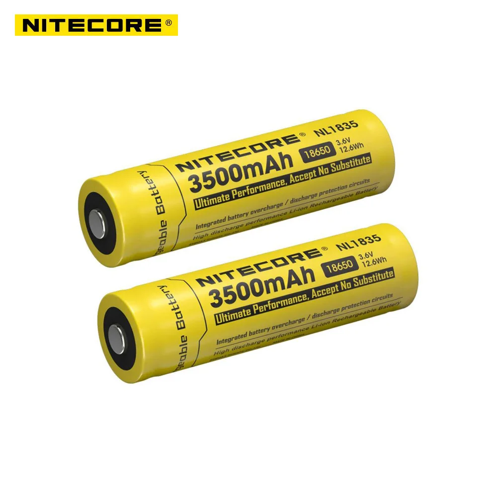 2 pcs Nitecore NL1835 18650 3500 мАч версия NL1834 3,7 V 12.6Wh Перезаряжаемые - Цвет: 2 pcs
