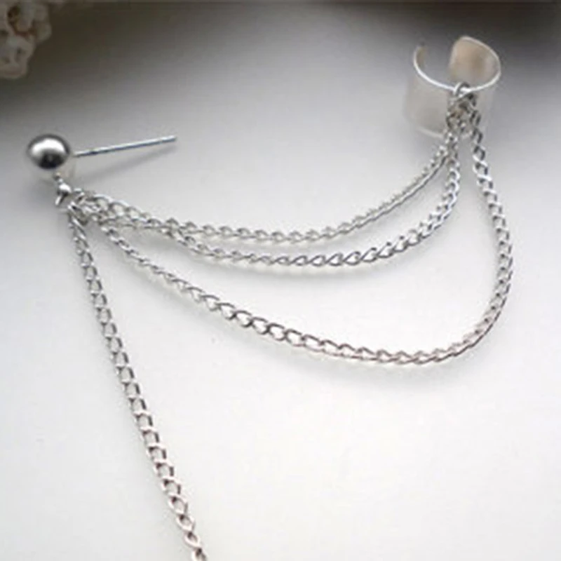 Женские серьги клипсы PINKSEE 1 шт. готические панк серебристые цветной шип с
