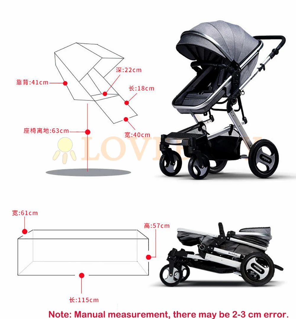IIILOVEBABY/Детская Коляска 2 в 1, детская коляска, легкий складной ремень для переноски, сиденье для лежа, популярная детская коляска на четырех колесах для мамы