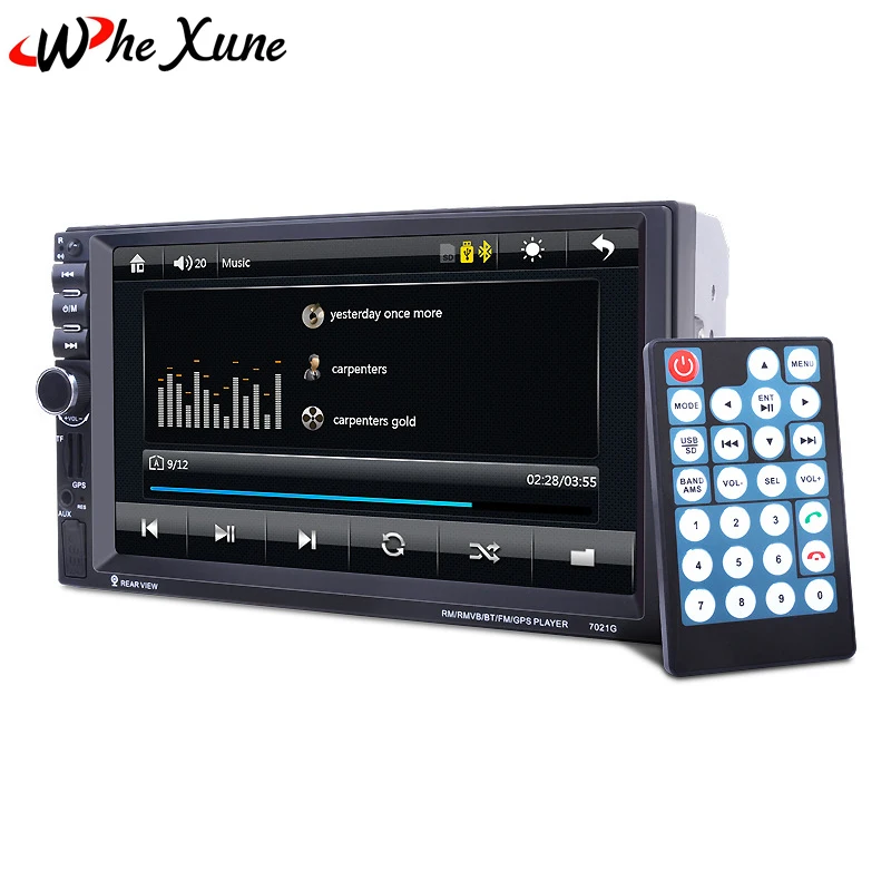 Whexune 2 DIN 7 дюймов автомобиля Bluetooth GPS навигации Сенсорный экран MP3/MP4/MP5 плеер