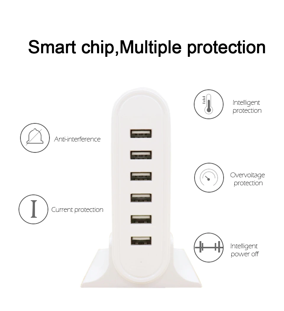 6USB зарядное устройство для мобильного телефона 5V2A выход ЕС Великобритания США Австралия путешествия универсальный преобразования розетка многопортовая Зарядка для электронных
