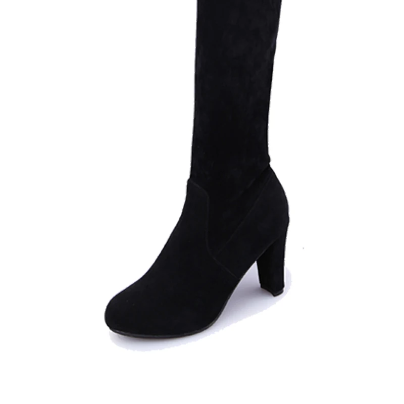 HEE GRAND/женские высокие сапоги выше колена из флока женские до осенне зимняя обувь