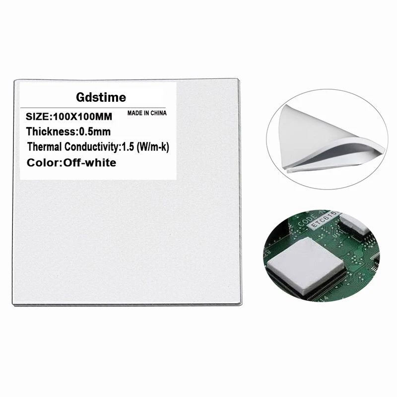 50 шт. Gdstime 100x100x0 5 мм белый SMD DIP IC чип теплопроводности радиатора Тепловые