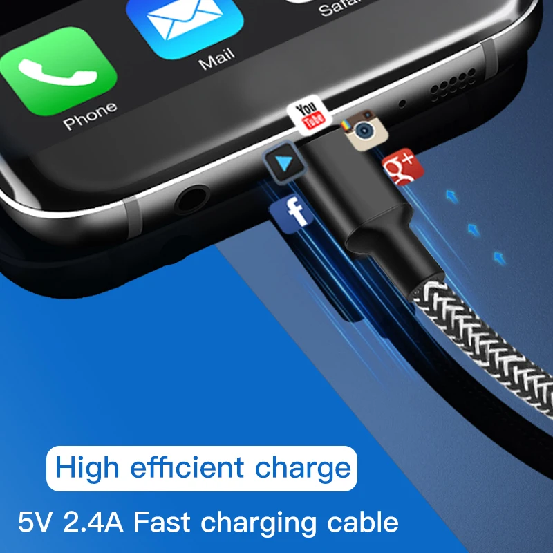 Микро USB кабель Coolreall 2 4 А для быстрой зарядки и синхронизации данных Samsung Huawei Xiaomi