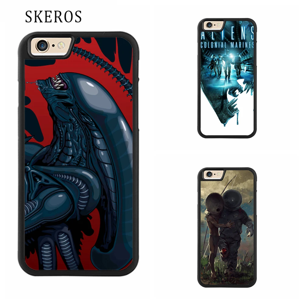 SKEROS Чужой против Хищника полный защитный чехол для iPhone X 4 4S 5 5S 6 6s 7 8 plus # qq11 |