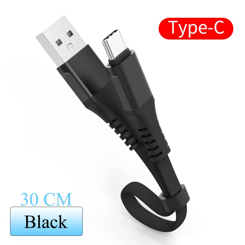 BLACK Кабель Micro USB 2.4A Быстрая зарядка USB кабель для передачи данных Быстрая Зарядка Синхронизация данных плоский тонкий кабель для Iphone samsung Xiaomi huawei шнур - Тип штекера: BLACK