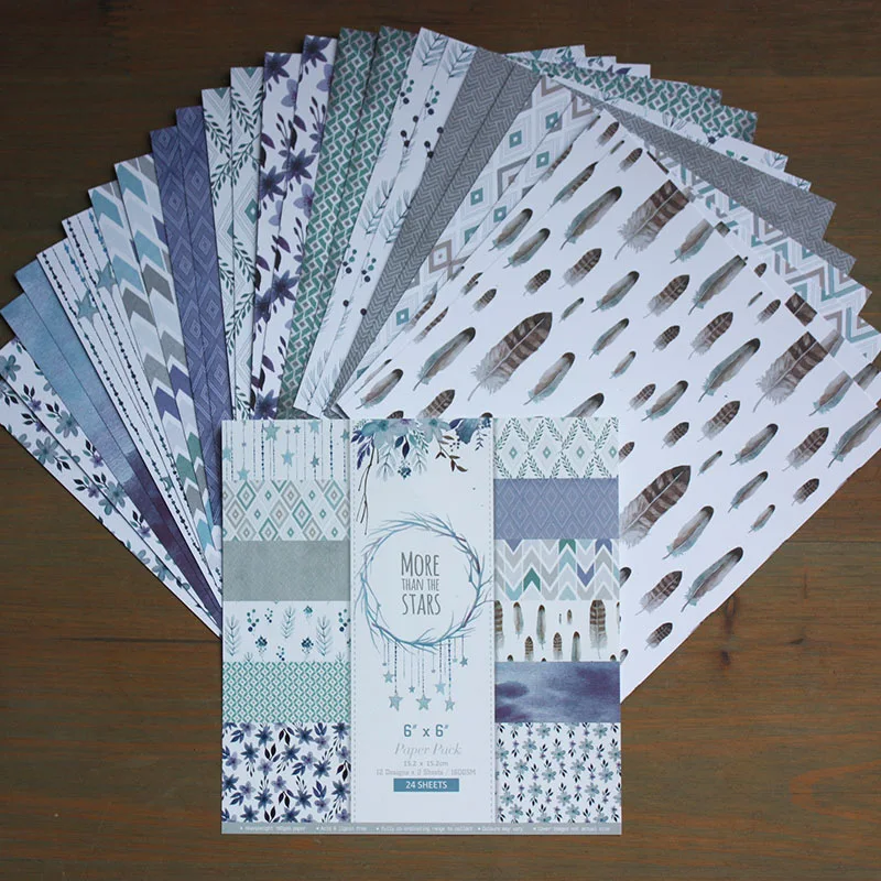 Бумажный пакет с узором Звезды для скрапбукинга сделай сам|Крафт-бумага| |