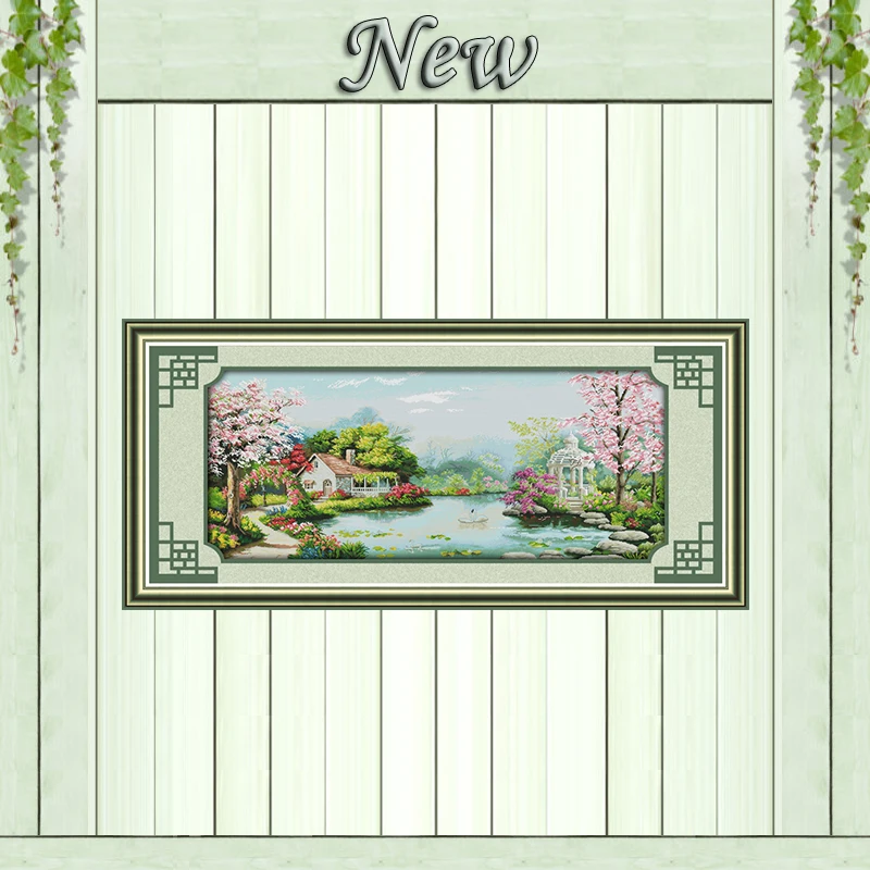 

Картина «плантация любви», счетный принт на холсте, DMC 14CT 11CT, Набор для вышивки крестиком, наборы для вышивки