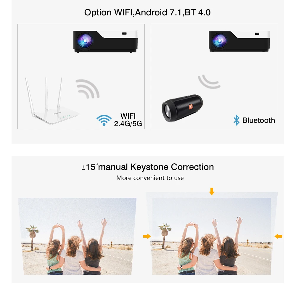 Vivicine M18 1080p светодиодный проектор, дополнительно Android 9,0 HDMI USB PC Full HD домашний мультимедийный видеопроектор