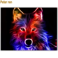 diy diamond embroidery light wolf 5d square diamond mosaic 100 full icon cover diamond painting arts and crafts fractal animal