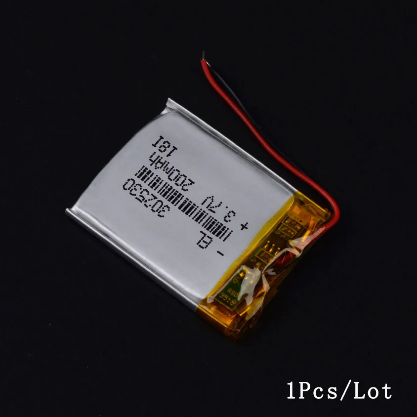 1PC 302530 3,7 V 200mah литий-полимерный аккумулятор для mp3 брелок игрока red scorpio premium st будильник навигатор - Цвет: 1PC