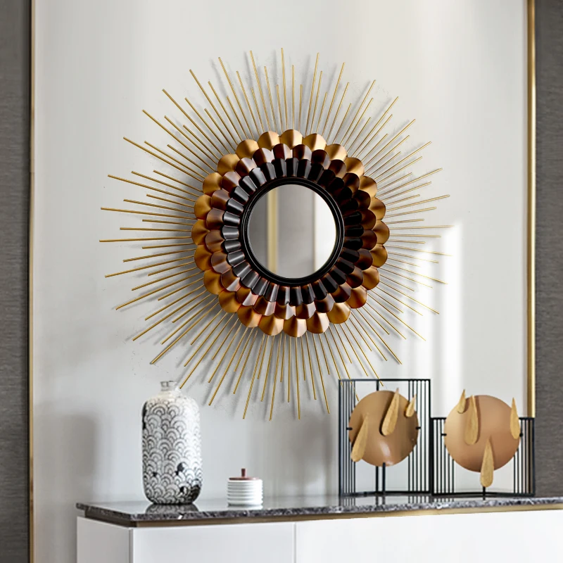 Современные кованые железные декоративные зеркальные настенные подвески в