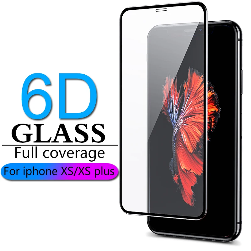 6D полное покрытие Защитное стекло для iPhone X Xr XS max iphone защита экрана flim | Мобильные