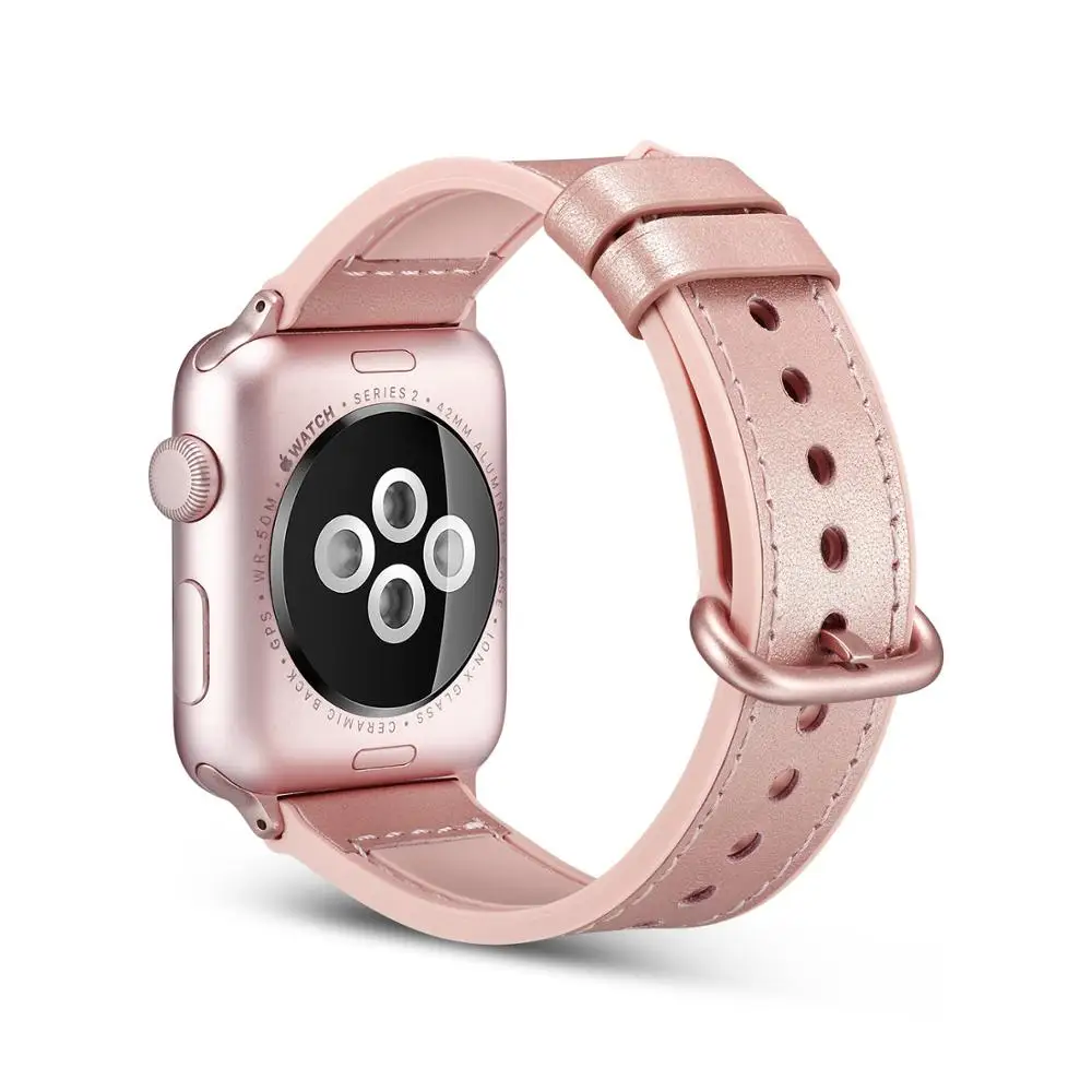 Apple Watch strap 38/40/41/42/44/45/49mm,Leather Meets Silicone iwatch Bracelets Wristband For Apple Watch Band Series 8 7 6 5 4