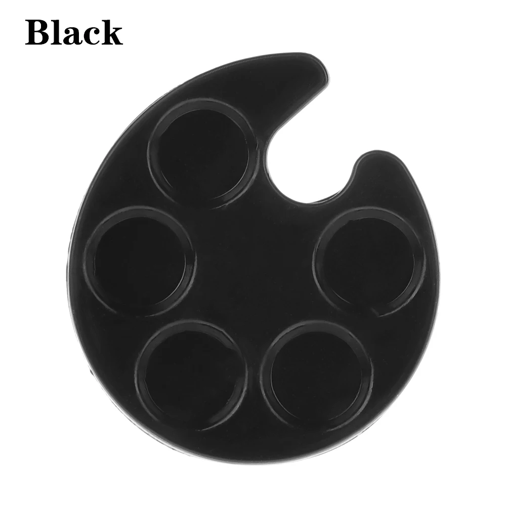 2pcs black 2 шт. пластиковая палитра для ногтей, мини-Палетка для колец на палец, УФ Гель-лак для смешивания, рисование, пигментный держатель, пластинка, чехол, инструменты для маникюра - Цвет: 2pcs black