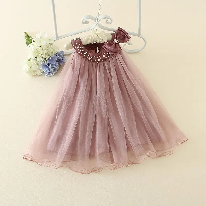 Модное розовое платье для девочек Пляжная хлопковая сетчатая обувь Vestido 2021