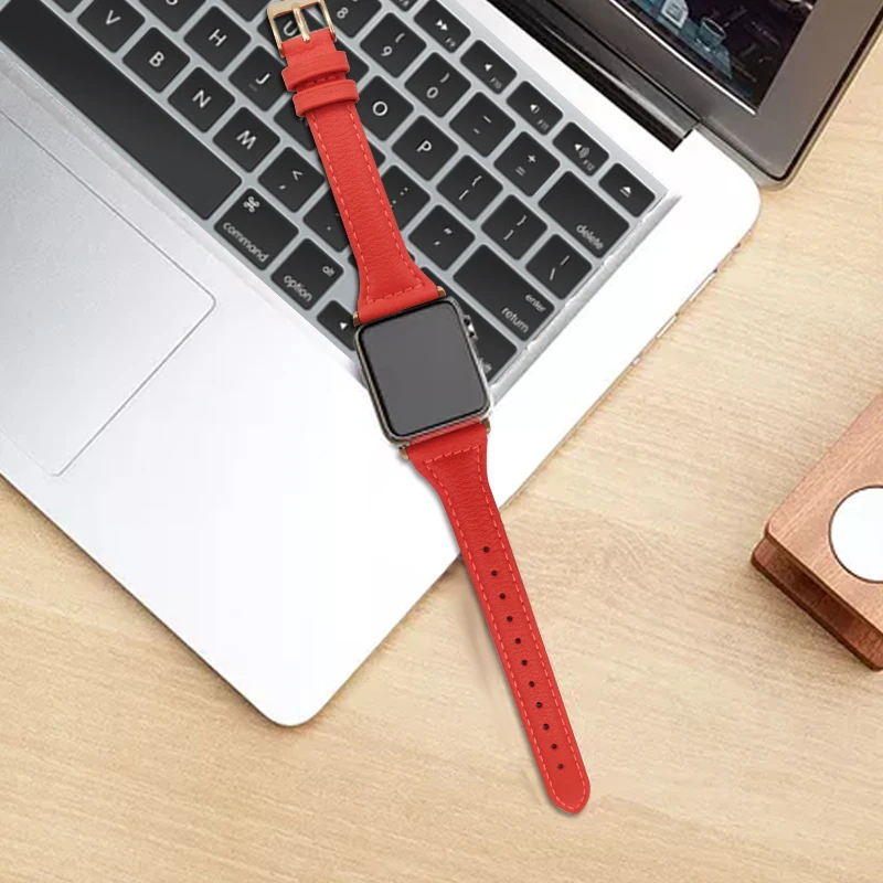 Тонкий ремешок AKGLEADER T-образной формы для Apple Watch Series 4 40 мм 44 браслет из натуральной