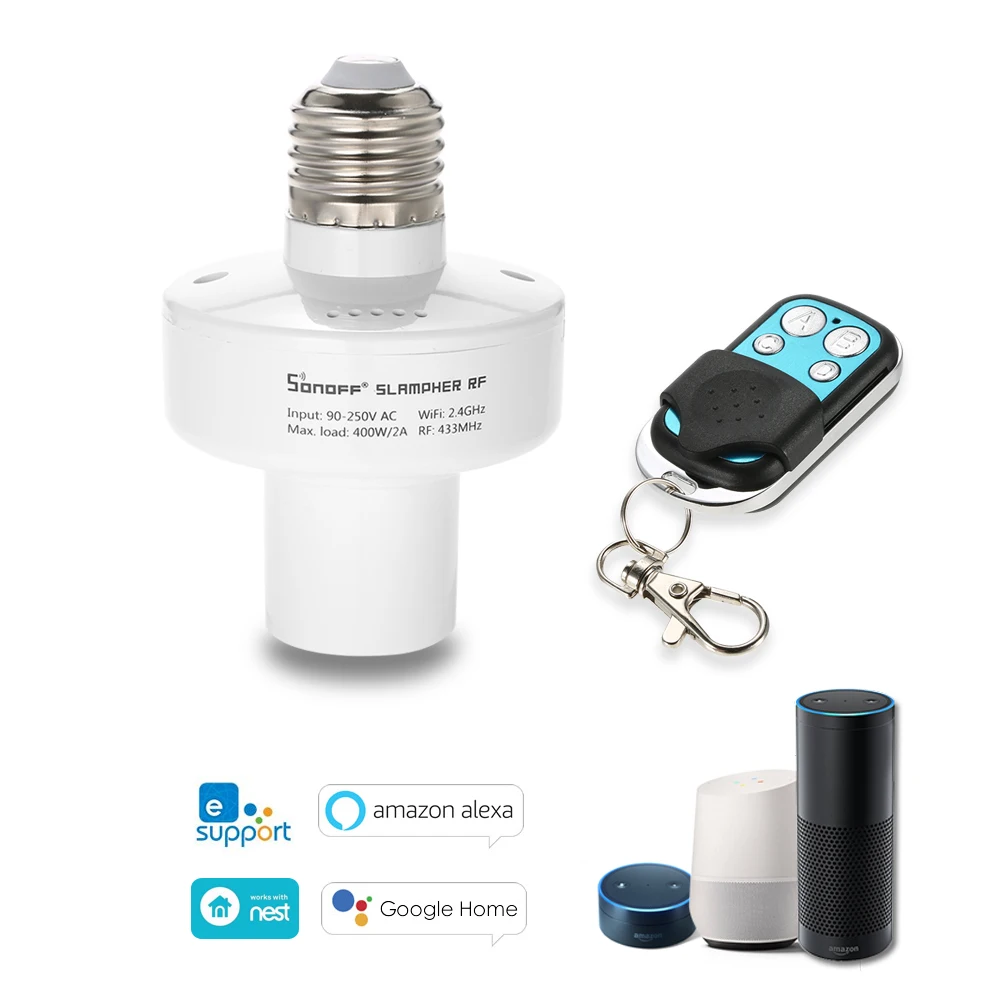 Slampher ITEAD беспроводной WiFi умный держатель лампочки E27 433MHz RF + 1 шт пульт