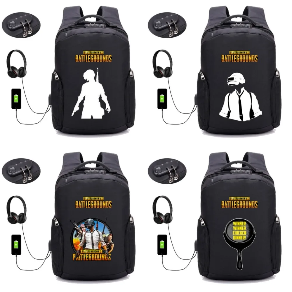 Игровой PUBG плеер unknown's battlegrounds рюкзак usb зарядка Студенческая книжная сумка подростковый ноутбук Противоугонный Рюкзак 16 стиль