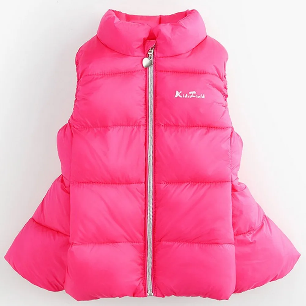 Детский пуховик на молнии без рукавов однотонная куртка для мальчиков и девочек