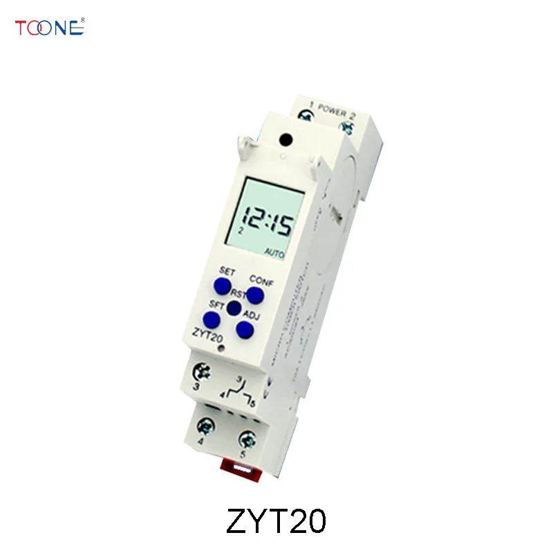 ZYT20 DIN Rail micro таймер для компьютера switch AC/DC 24-265V тонкий цифровой таймер 10A В переменного тока