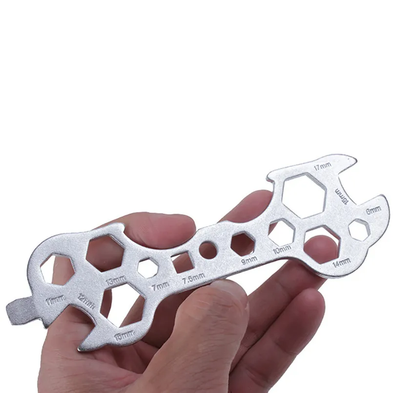 Серебряный многофункциональный инструмент портативный ключ 8-17 мм шестигранный