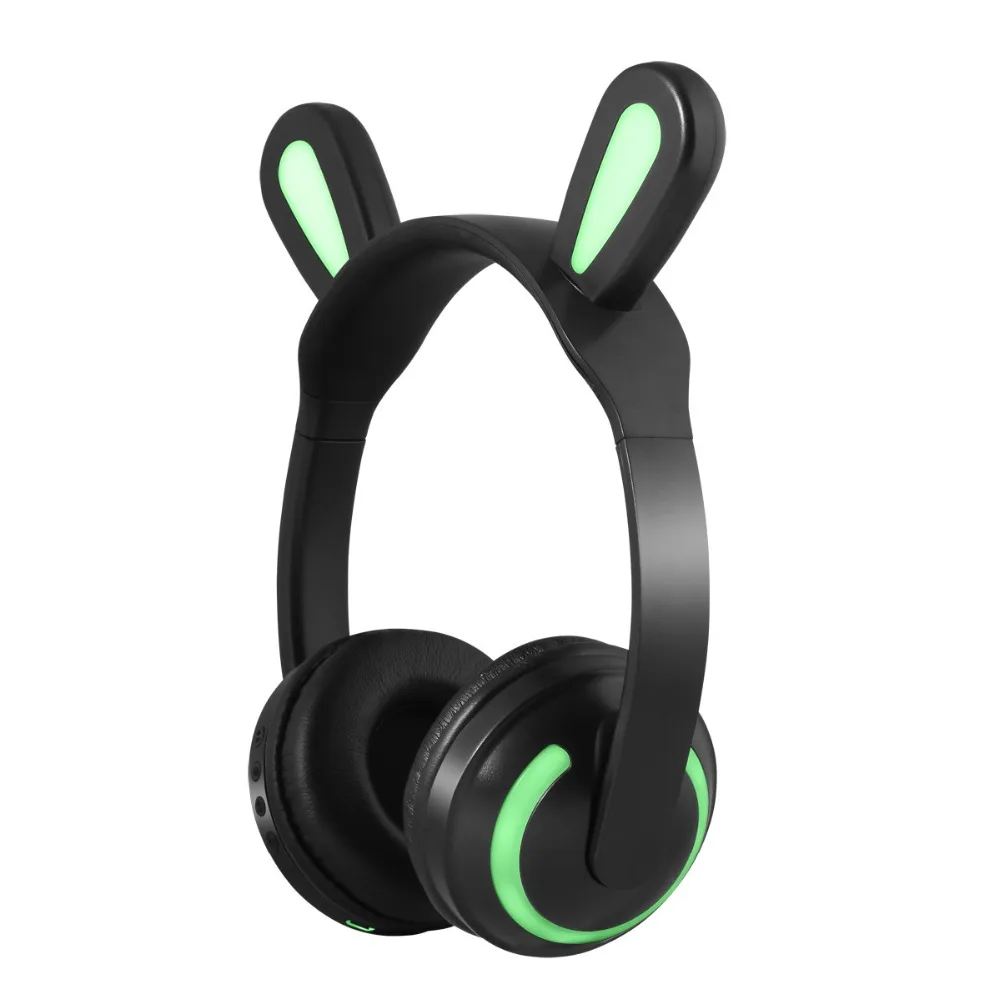 Мигающие светящиеся кошачьи наушники беспроводные Bluetooth Steaeo игровая гарнитура для ПК геймера мобильный телефон 7 цветов светодиодный светильник