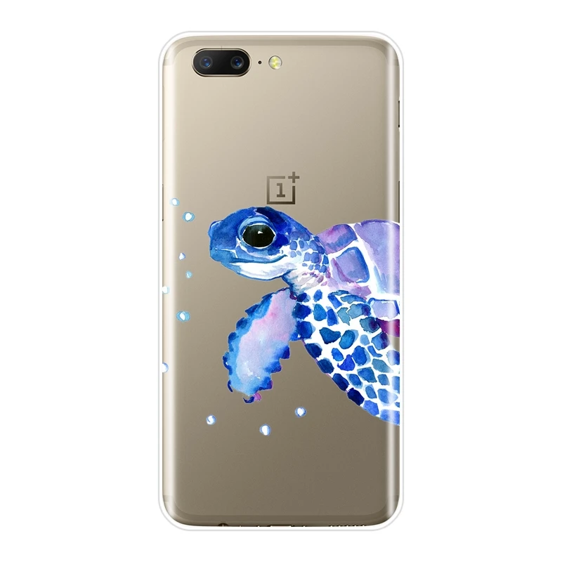 Зеленый синий черепаха животное мультфильм чехол для телефона One Plus 6 6T 5T 3T