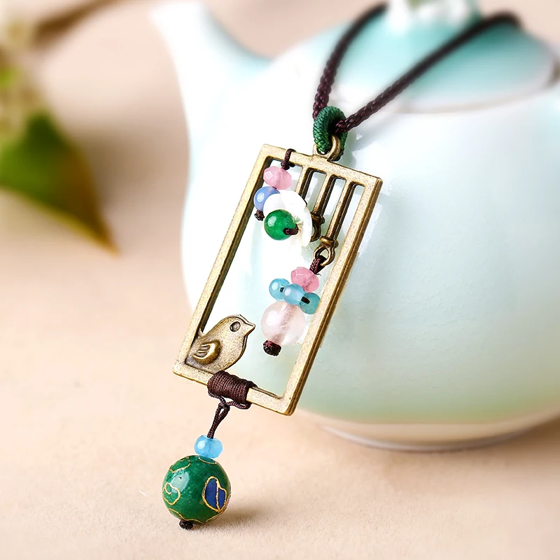 Аксессуары для ожерелья длинный секционный свитер цепочка птиц кулон женщин|pendant