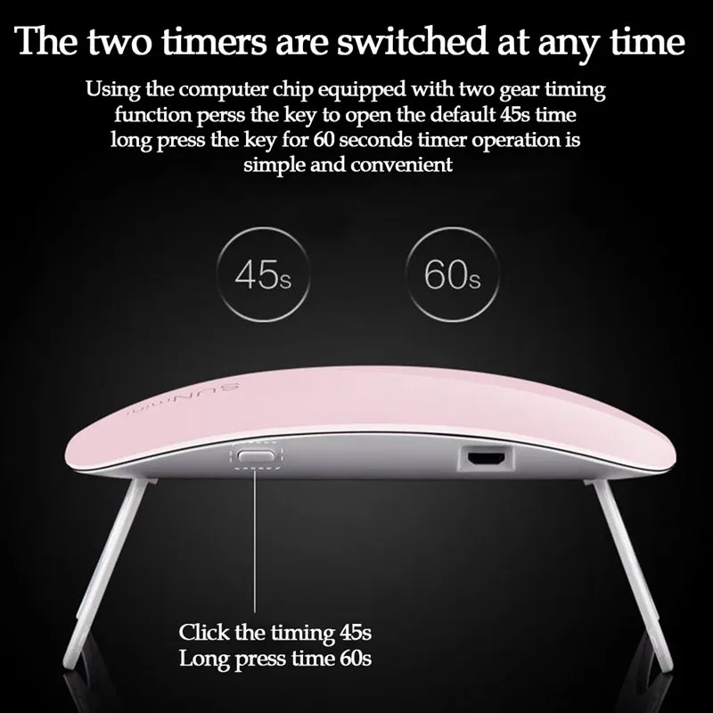 6 Вт SUNmini USB лампа УФ светодиодная для сушки ногтей лак Портативный кабель женщин