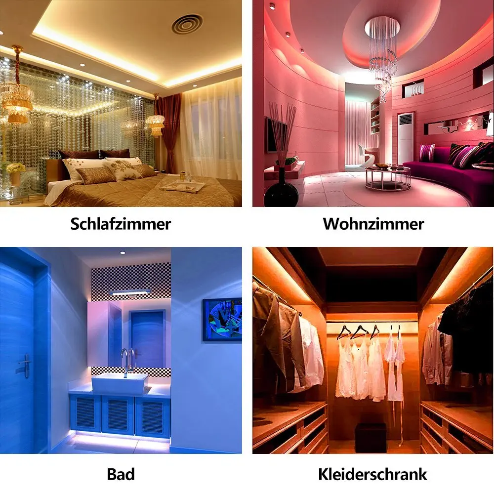 

5050 Led Strip Light Lamp 5m RGB Tape Waterproof Ip65 300led with 44key Remote Controller 12V Power Supply Adapter for decor