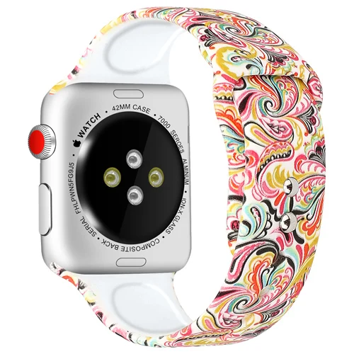 Силиконовый ремешок для apple watch band 5 4 44 мм 40 мм iwatch band 42 мм 38 мм браслет correa Sport популярные печатные аксессуары для часов - Цвет ремешка: 3