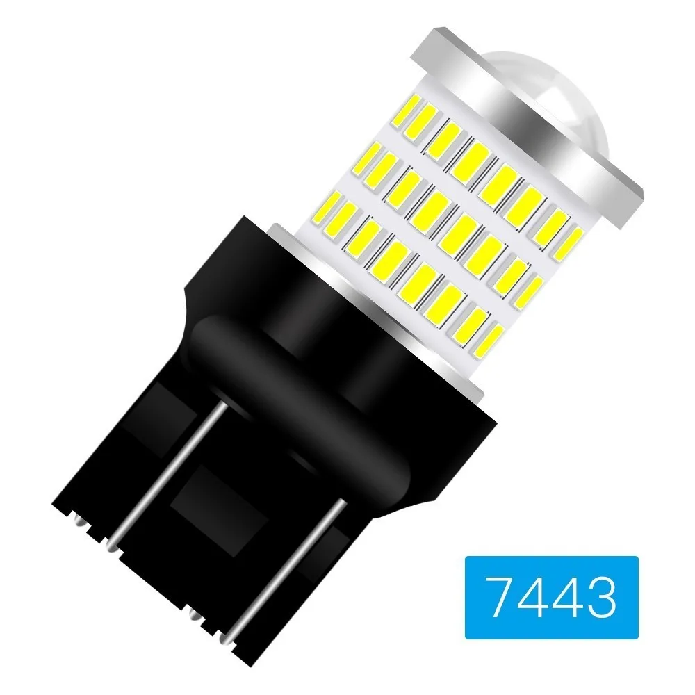 7443 1 шт. 1156 BA15S P21W 1157 3156 3157 7440 7443 светодиодный BAY15D BAU15S PY21W лампа T20 W21W светодиодный лампы сигнала поворота светильник Автомобильные стояночные огни - Испускаемый цвет: 7443