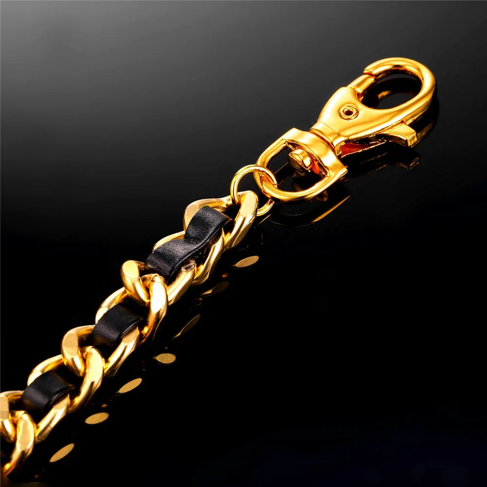 Джинсы штаны брюки цепочка для в стиле панк рок мужские туфли из натуральной кожи