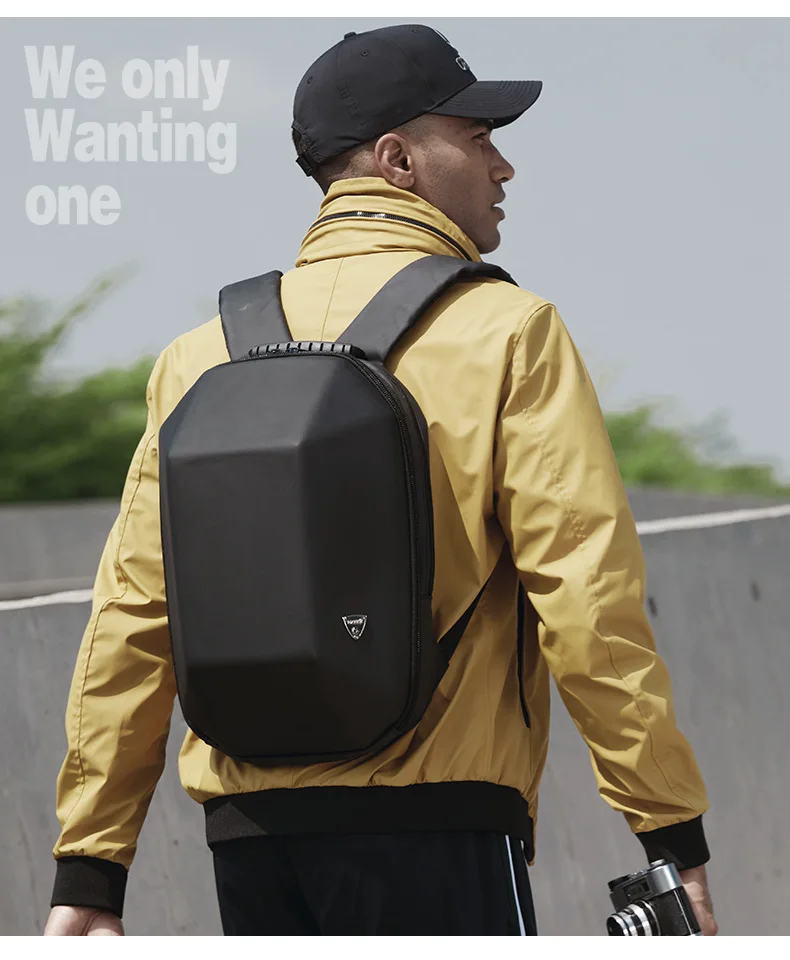 Brand Men Hard Shell Backpack Anti Theft Travel Creative Alien Casual Laptop Waterproof Back Pack Teenage School Bags Boy OZUKO