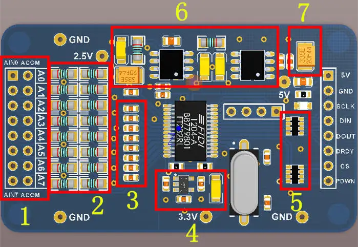 Высококачественный модуль ADS1256 precision 24 ADC 8-way AD новая модель 1 шт. | Электронные