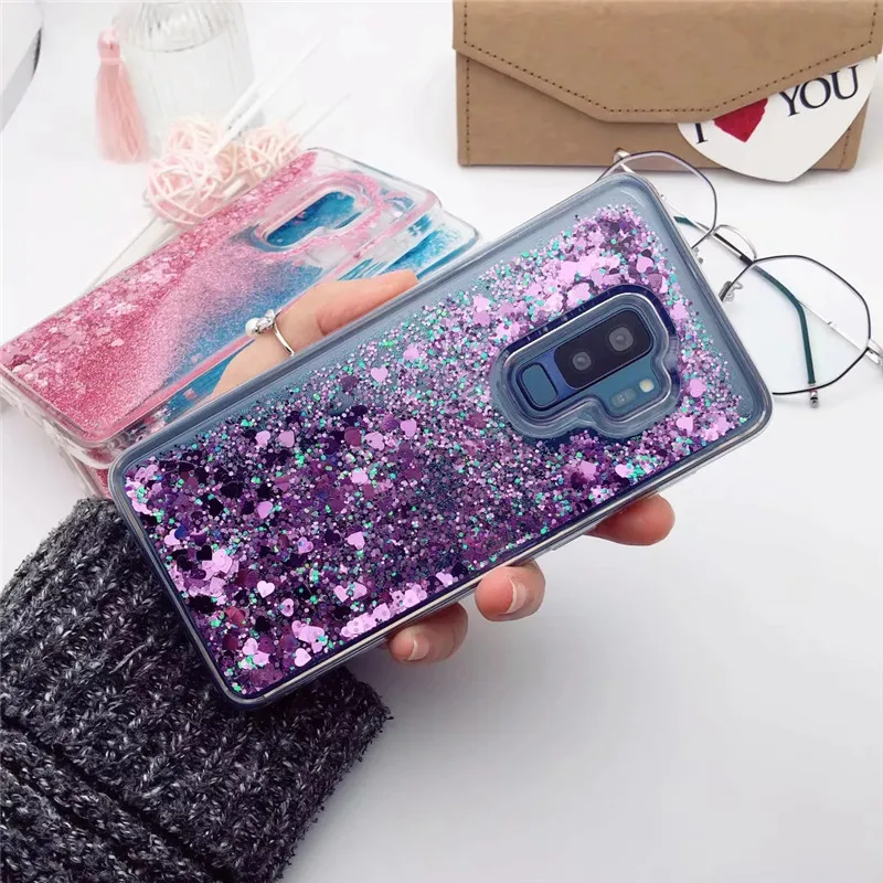 Чехол для Samsung Galaxy S7 Edge S8 S9 S10 Plus S10E E чехол с динамическим жидким блеском и зыбучим