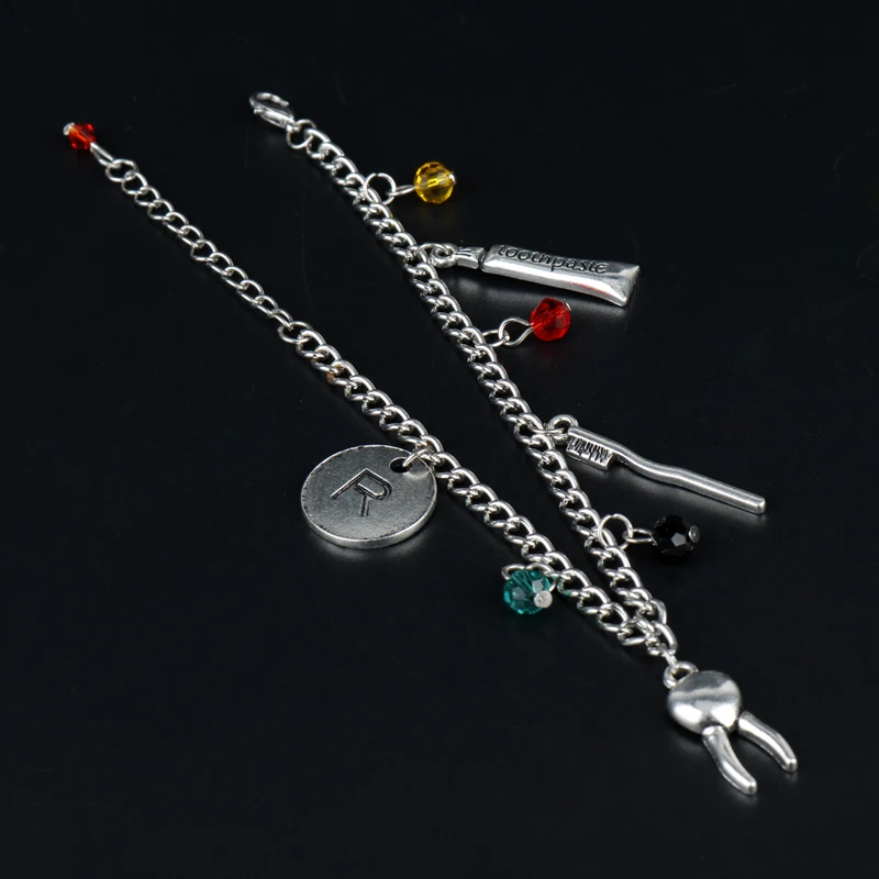 Funny Jewelry Tooth/Toothbrush/Toothpaste Pendants Bangles Bracelets for Women Chain Wristbands | Украшения и аксессуары