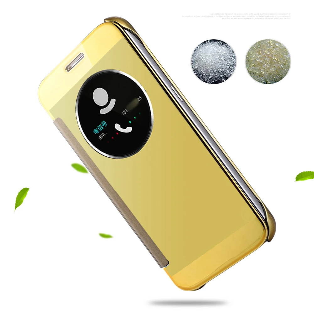 Ясно Зеркало окном View покрытие флип чехол для Samsung Galaxy S6 S7 Edge Plus A8 A710 Coque телефон