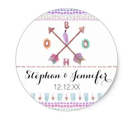 1 5 дюймовая классическая круглая наклейка в стиле бохо с этническими ацтекскими