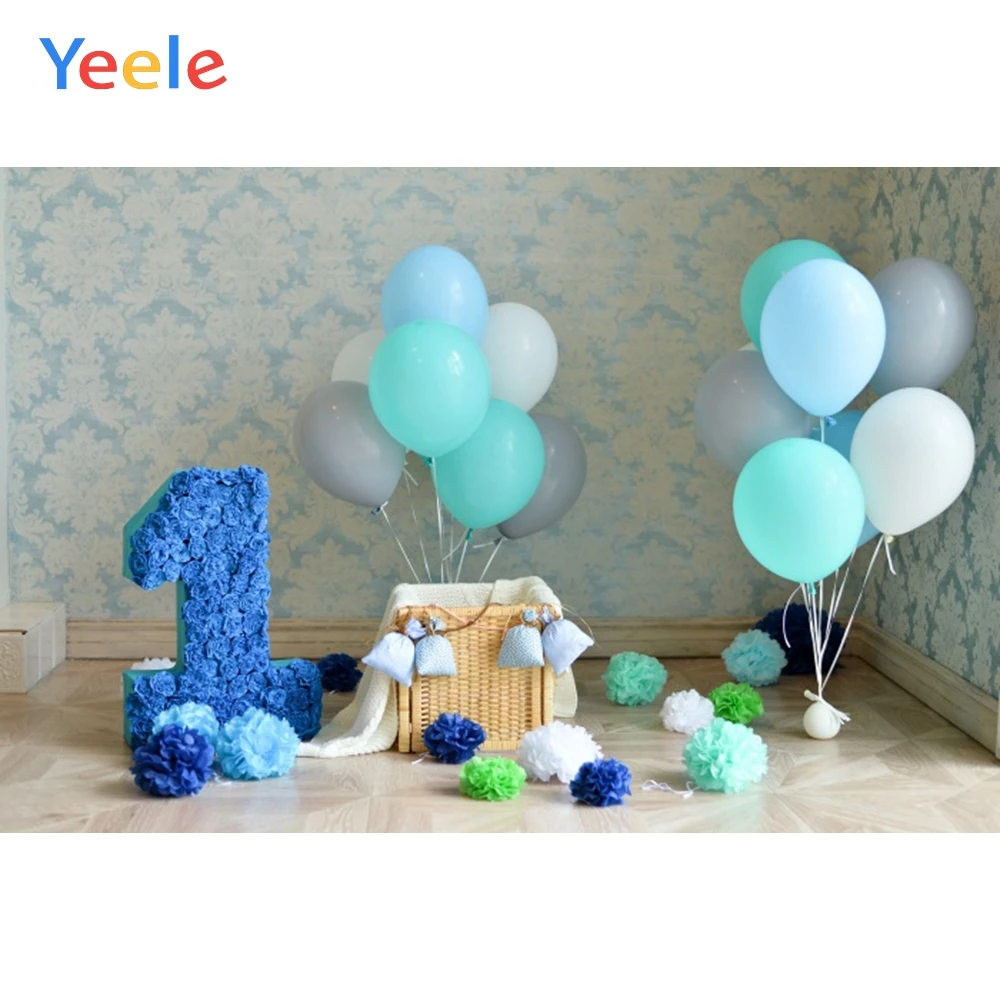 Yeele Damask воздушные шары 1 й день рождения ребенка фотографии фоны индивидуальные
