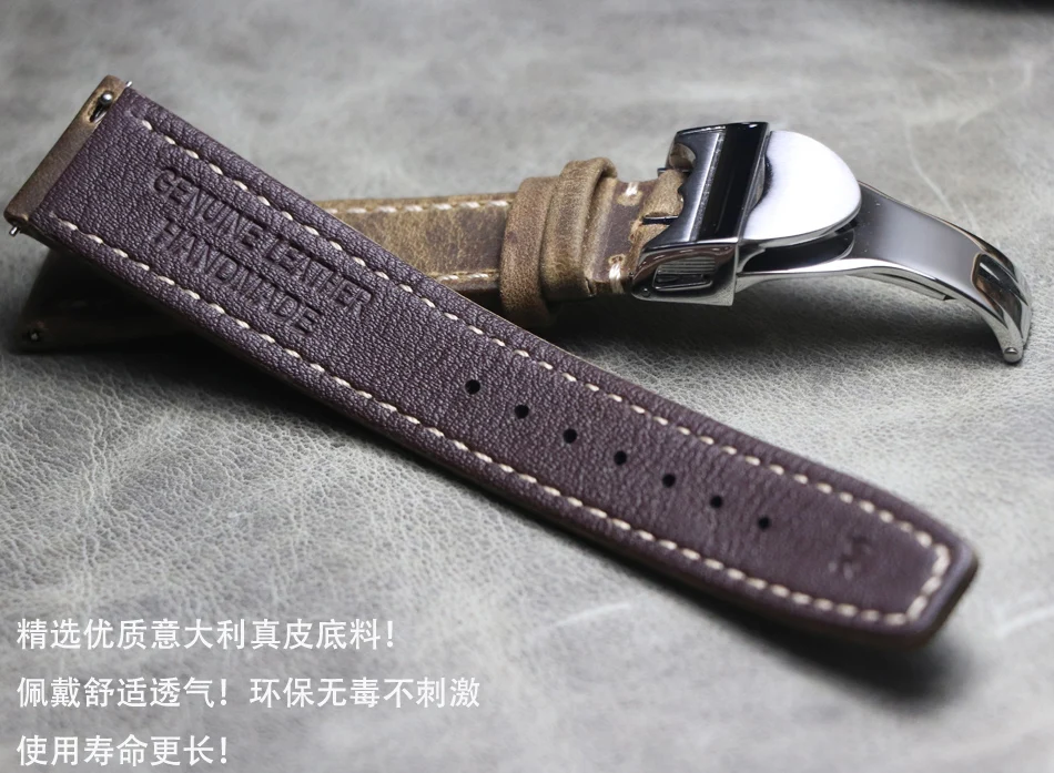 20mm 21mm 22mm New Style Genuine Leather Watch Strap Black Blue Retro Brown Watchband Suitable for Tudor Black Bay Series Watch