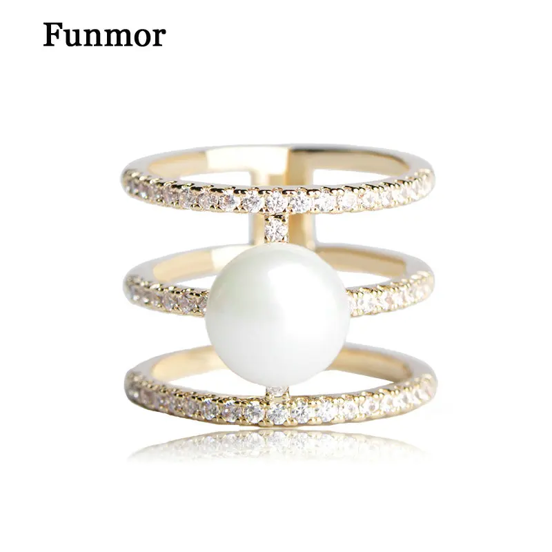 Funmor медный циркон без булавки броши для дам золотой цвет Элегантный