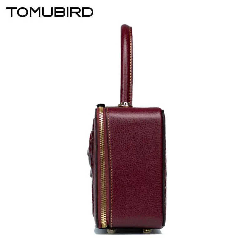 TOMUBIRD 2020 new superior cowhide leather Designer Rose embossed Handmade Leather Tote Genuine Handbags | Багаж и сумки