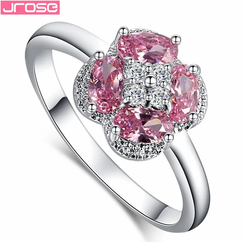 JROSE цветок синие и белые фиолетовые розовые фианиты белое позолоченное модное