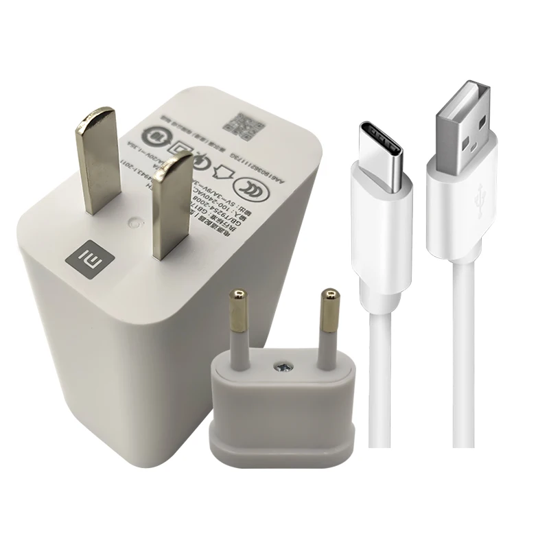 EU Charger and Cable Xiao mi 9 mi 9 быстрое зарядное устройство QC4.0 27 Вт Быстрая Зарядка адаптер type C кабель для mi 9 8 SE 9T 6 A2 A1 5 красный mi Note 7 K20 Pro - Тип штекера: EU Charger and Cable
